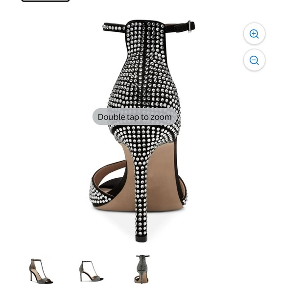 I.N.C. Elegant Black Heels with Rhinestone Detailing - Picture 3 of 3
